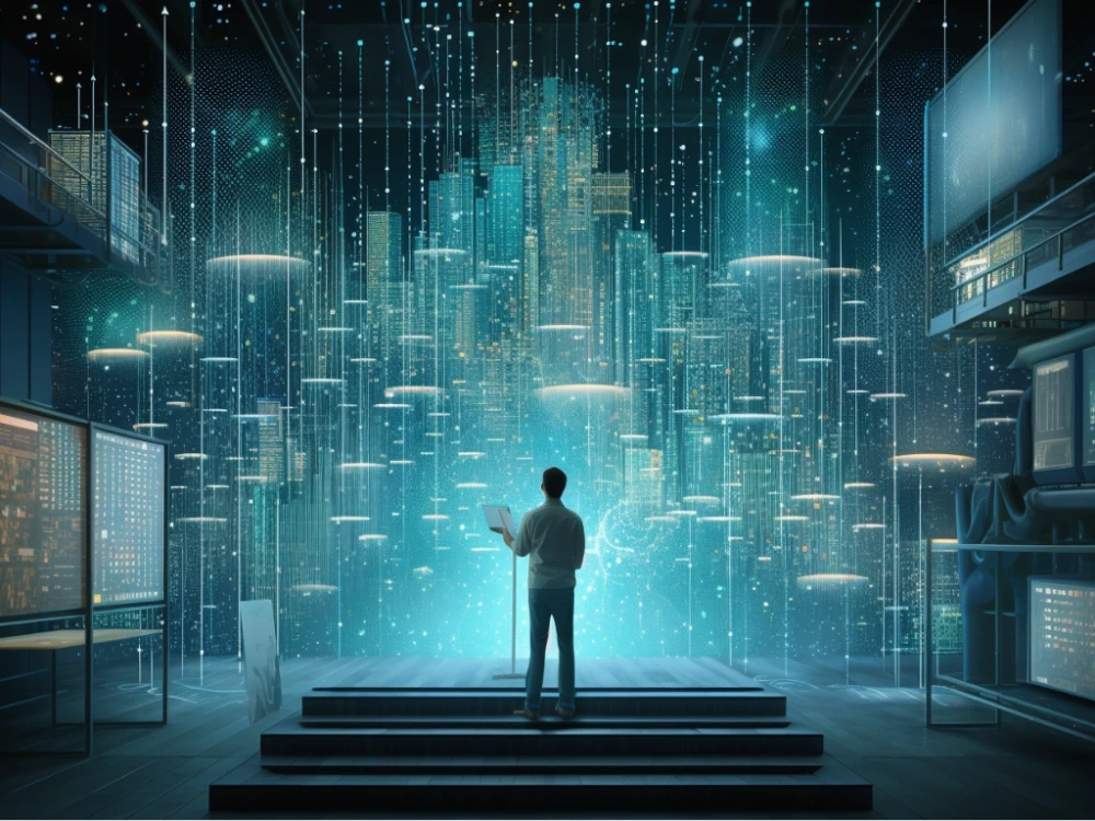 Artistic representation of a data archive.